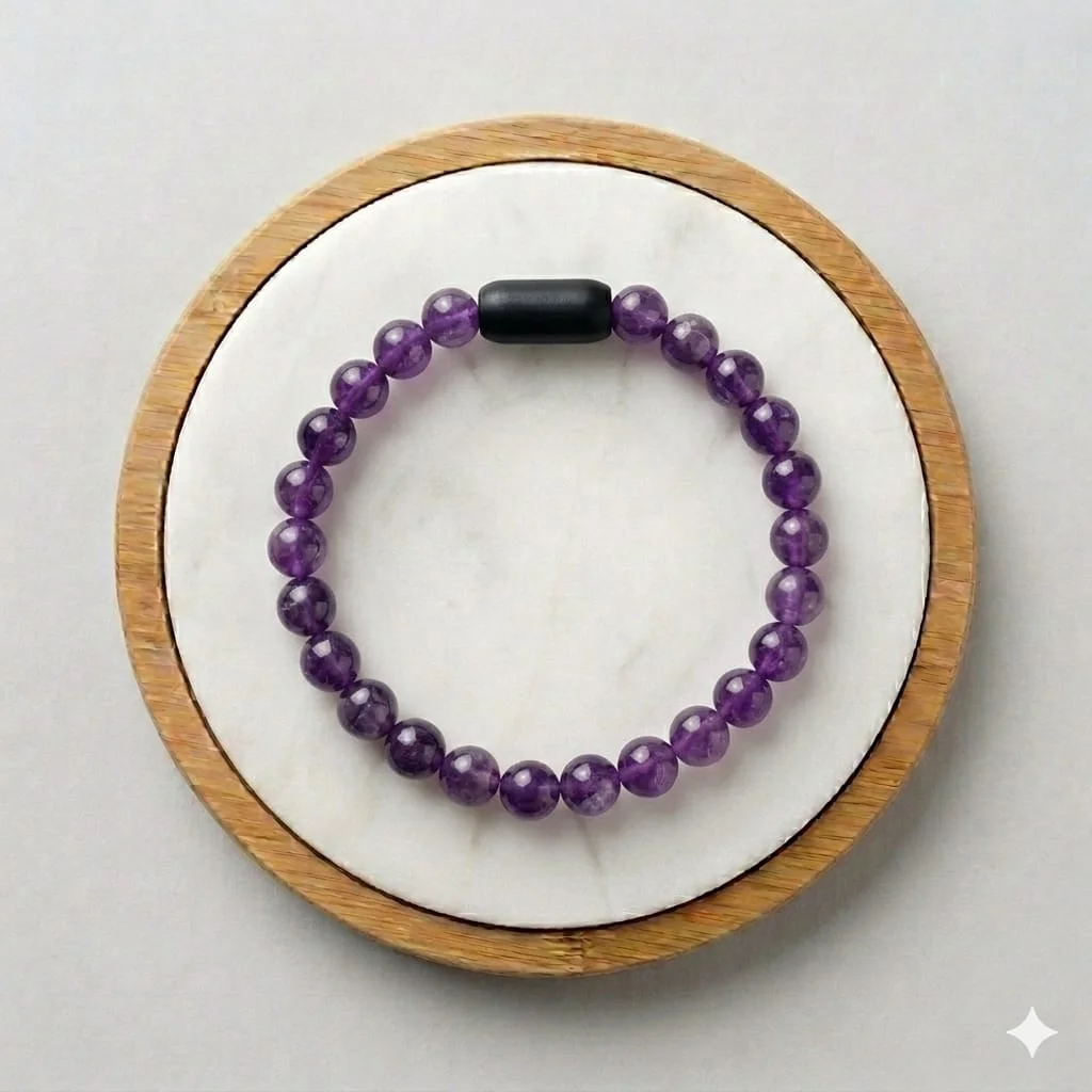Amethyst Peace & Wisdom Magnet Bracelet