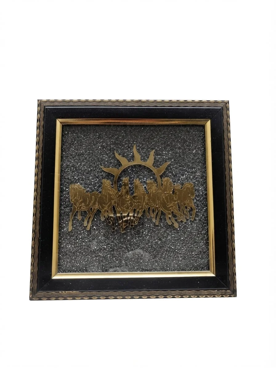 Seven Horses with Pyrite Wealth & Prosperity Photo Frame